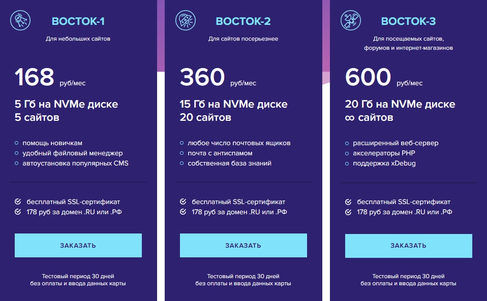 sprinthost выбор тарифа